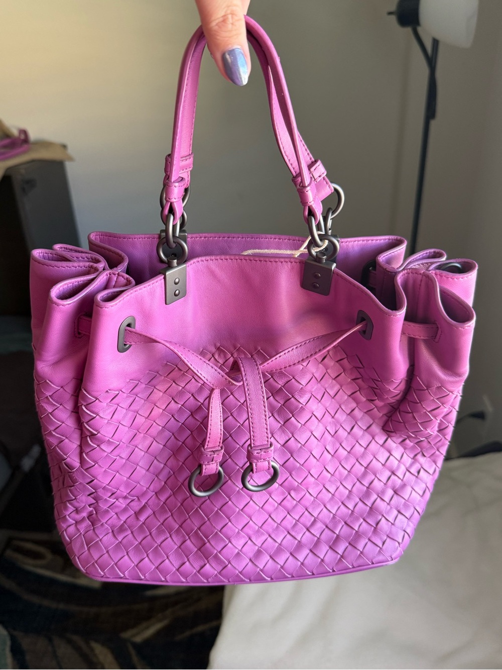 Bottega Veneta Peony Intrecciato Bucket Bag